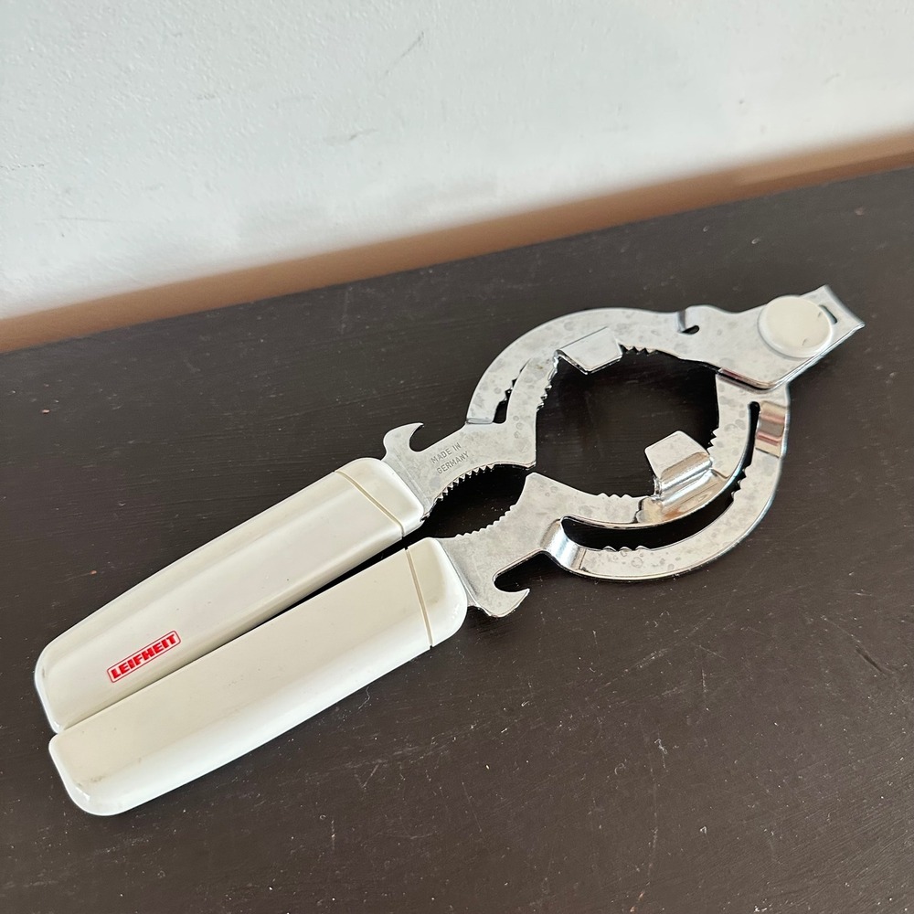 Leifheit Germany Multi Jar Opener Bottle Opener Nutcracker Tool White Vintage